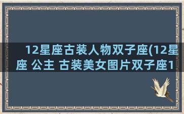 12星座古装人物双子座(12星座 公主 古装美女图片双子座1)